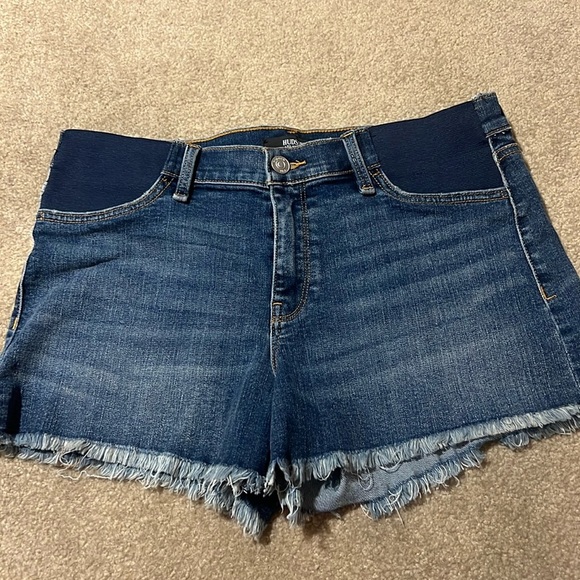 Hudson Maternity Jean Shorts Size 31 Demin Frayed Hem - Picture 1 of 8